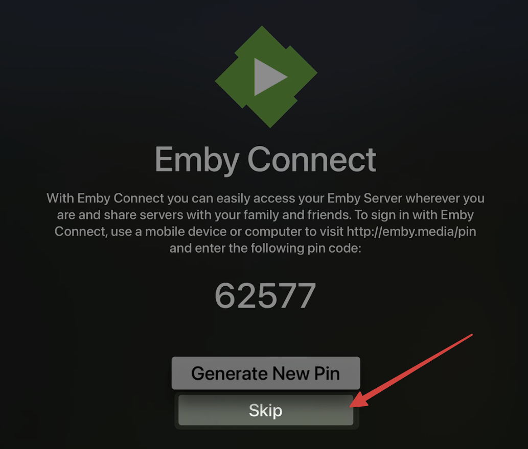 Emby Apple TV Setup Step 2