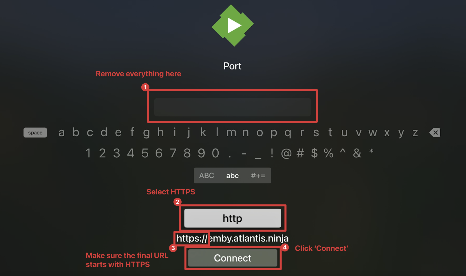 Emby Apple TV Setup Step 5